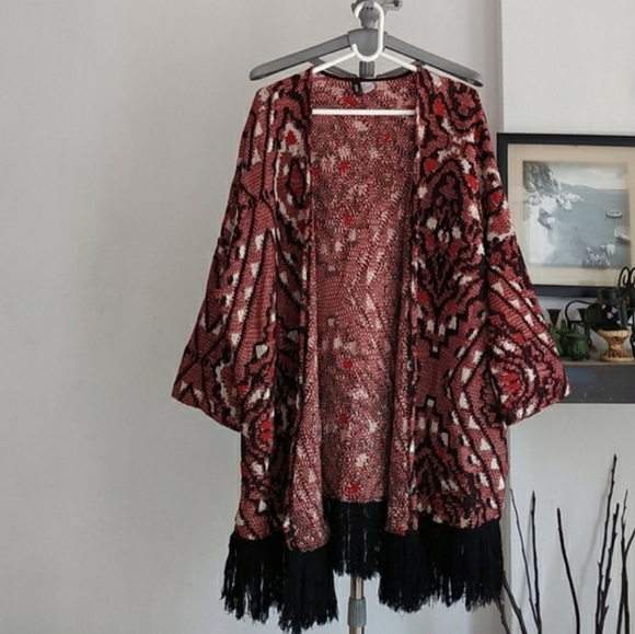 Divided H&M ladies long Open front textured Fringe Cardigan - Picture 3 of 15